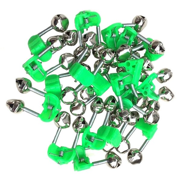 KISEER 50 Pcs Plastic Fishing Bells Clips Fishing Rod Alarm with Dual Alert Bells