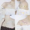 Oottati 15 Sheets Temporary Tattoo Stickers For Women Yellow White Daisy Flower Words Suit for Wrist Hand Neck