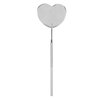 Lash Mirror Eyelash Extension Mirror Eyelash Makeup Mirror Heart Shaped Lash Mirror Professional Portable Stainless Steel Makeup Eyelash Mirror for Lash Extension (Silver)