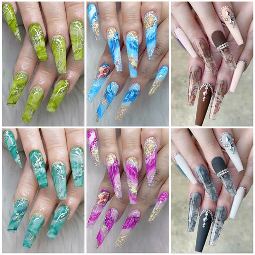 MIZHSE Blooming Gel Nail Polish 10ml, Blossom Gel Marble Nail Ink for Manicure Nail Art Decoration Watercolor Spreading Effect 8 Colors