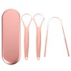 Stainless Steel Tongue Cleaner 3Pcs Tongue Scraper Reusable Tongue Cleaner with Travel Case Stainless Steel Tongue Cleaning Brush Beauty Tools for Dental Oral Care Pink Stuff Cleaner Paste