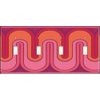 Four Switch Plate - Red Retro Waves