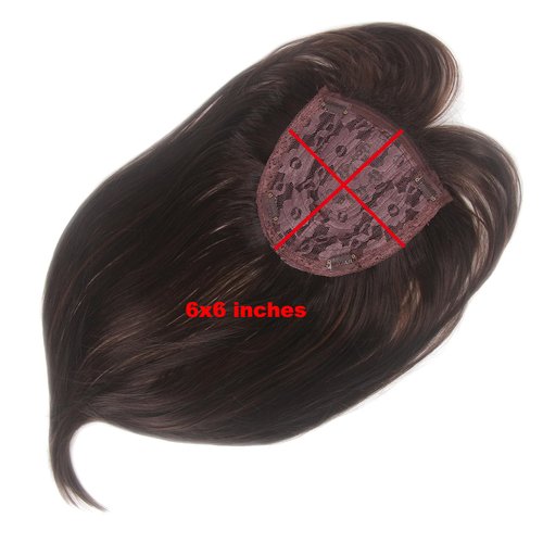 H&Bwig toupee for Women, Long Toppers Hairpiece Clip in Hair Extensions for Covering White Loss Hair Toupee(HighLight Brown)