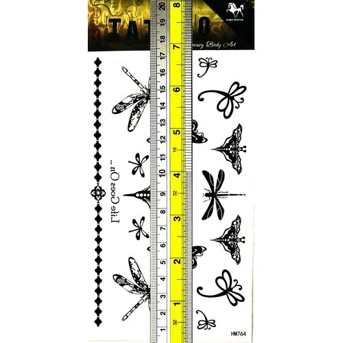 PARITA Tattoos Temporary Chain Necklace Vine Dragonfly Butterfly Garden Tattoo Fake Stickers Cartoon Tattoo Art Fashion Fantasy Fun Party Waterproof Removable for Kids Teens Adults (1 Sheet.) (15)