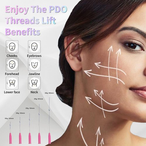 PDO Lifting Threads, Pdo Threads For Face Lift, Mono Type - Hilos Tensores, Pdo Smooth Thread Sharp Tip, Skin Tightening (29G25MM) 20pcs
