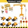 Construction Cake Topper, 18 PCS Construction Cake Decorations Set Excavator Tower Crane Cupcake Topper Traffic and Road Sign Decor Happy Birthday Party Supplies Favors