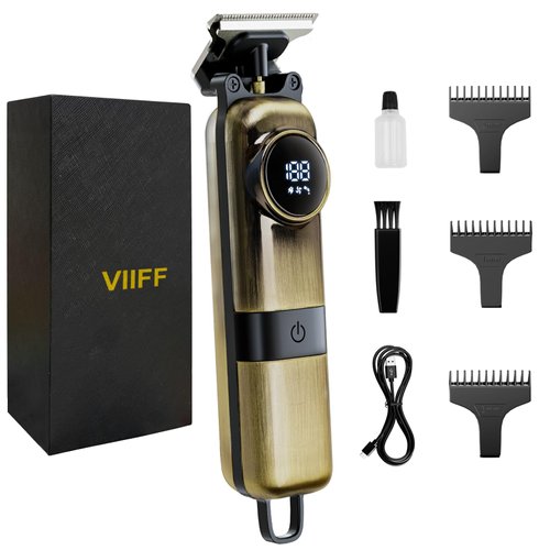 VIIFF Hair Clippers for Men, Professional Barber Clippers with Magnetic Floating Blade, Anti-Mistouch Cordless Hair Trimmer for Men, Beard Trimmer, Men Gifts(Bronze)