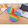 Mirenlife 4 Packs Sensory Fidget Bubble Toy, Silicone Pressure Relieving Toys, Rainbow Color Silicone Squeeze Toy, Round