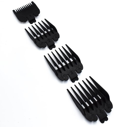 4 Pieces Professional Hair Clipper Guards Cutting Guides, Replacement Guard Combs Fits for Most Wahl Professional Full Size Standard Hair Clippers1/8" 1/4" 3/8" 1/2", Black