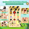 OAKJAR Montessori Busy Board for 1+ Year Old, Musical Wooden Learning Toys with LED Lights, Autism Sensory Toys for Toddlers 1-3, Baby Travel Toys, Christmas & Birthday Gift for Kids Ages 2-4