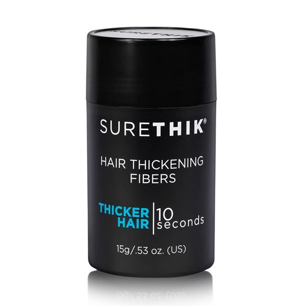 SURETHIK Hair Fibers for Thinning Hair, Building Hair Fibers to conceal thinning hair, Instantly Fuller Looking Hair for Men & Women, Medium Brown, 15g