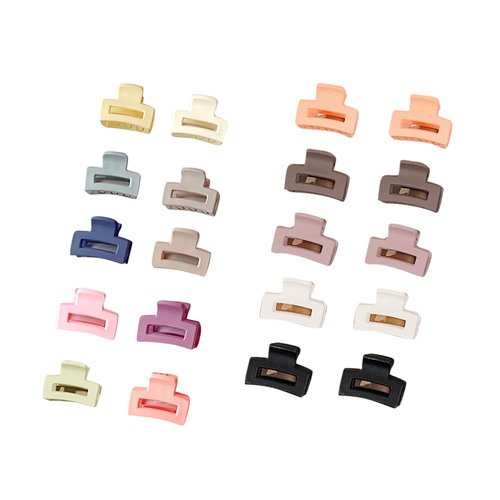20 Pcs Matte Rectangle Claw Clips Small Mini Bangs Hair Clips Hollow Hair Barrettes Non Slip Hair Clamps Decorative Jaw Clips for Women Girls