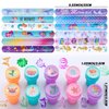 232PCs Mermaid Party Favors Mermaid Slap Bracelet Stampers Bookmark Keychain Ring Hair Ties Sticker Tattoos for Mermaid Goodies Bag Fillers