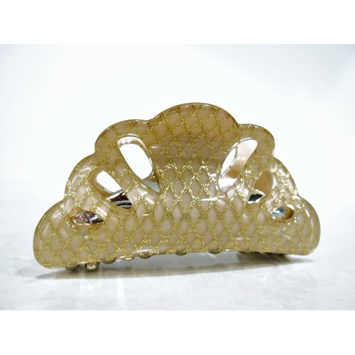 Generic Gold glitter hair claw clamp clip for fine thin hair