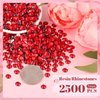 2500PCS 5mm Resin Rhinestones in Bulk (Red), Bedazzling Flatback Crystals for Crafts DIY Nail Decoration, Gems Charms for Tumbler Shoes Clothing Fabric with Pickup Pen and Tweezers
