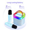 EYTSE Mini Karaoke Machine for Kids, Blue Mini Portable Karaoke Machine Speaker with 2 Wireless Mics and Lights for Girls Boy Ages 4,5,6,7,8,9,10,12+ Birthday Party Home