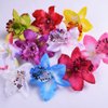 10 PACK Hawaiian Orchid Flower Alligator Clips - Big Bohemian Hair Pins for Bridal Wedding, Summer Accessories for Women Girls
