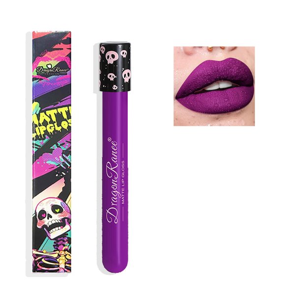 Easilydays Charm Purple Liquid Lipstick Long Lasting for Women, Matte Velvet Lip Gloss Superstay Intense Color Non-Stick Smudge-Proof & Waterproof Lipgloss Bold Goth Makeup for Halloween Cosplay, #10