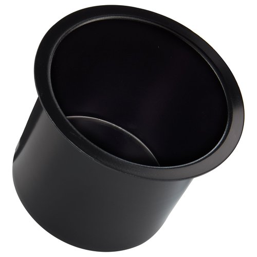 Brybelly Poker Table Cup Holder Inserts - Durable and Rust-Proof, Drop-in Table Cup Holder for 3.375" Hole - 3" Deep with 3.25" Inside Diameter - Vivid Black Aluminium, Pack of 1