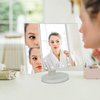 JAMIEWIN Lighted Makeup Mirror 3X/2X/1X Magnification 21 LED Trifold Vanity Mirror with Touch Sensor Dimming Portable Travel Mirror Best Xmas Gifts for Women Girls