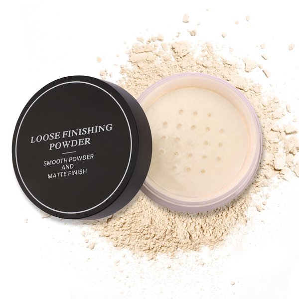 Erinde Blurring Setting Powder, Loose Face Powder with Finishing Powder Puff, Matte Finish, Lightweight, Long-Lasting, Soft Focus Natural Face Makeup for Uneven Skin Tone, Natural