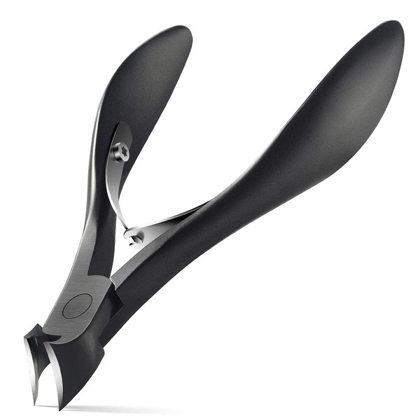 FERYES Precision Toenail Clipper for Thick or Ingrown Toenails, 4R13 Stainless Steel Nail Cutter, Manicure Pedicure Clipper - BLACK