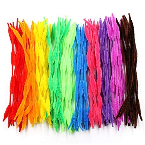 Pipe Cleaners Craft Chenille Stems with Bumps 100 pcs Multicolour Chenille Stems Pipe Cleaners Handmade DIY Art Craft Material