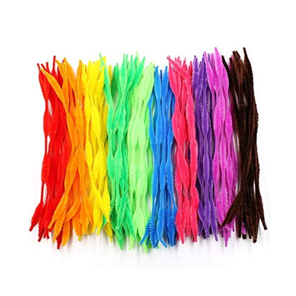 Pipe Cleaners Craft Chenille Stems with Bumps 100 pcs Multicolour Chenille Stems Pipe Cleaners Handmade DIY Art Craft Material