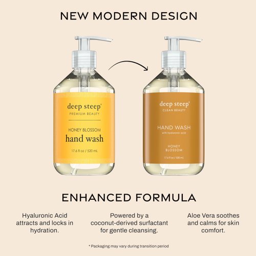 Deep Steep Liquid Hand Wash, 17.6 Ounces (Honey Blossom)