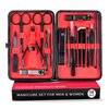 18pcs Stainless Steel Manicure Kit for Men & Women - Professional Manicure Pedicure Set - Portable Women Grooming Kit for Home or Travel - Cuticle Kit with Nail Clipper Set, Scissor, Tweezer, Ear-Pick