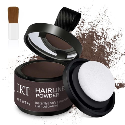PasaRose Hairline Powder for Hair Loss Cover-Up, Root Touch-Up for Hair, Eyebrows, and Men's Beard Lines, Long-Lasting Formula for Hairstyling (Dark Brown)