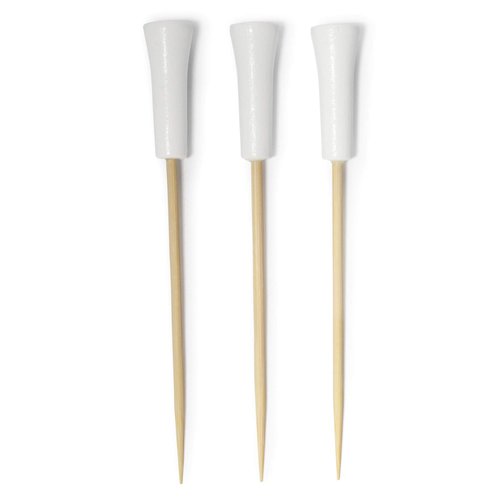 BambooMN 4.25" Decorative Golf End Sports Bamboo Cocktail Fruit Sandwich Picks Skewers for Catered Events, Holiday's, Restaurants or Buffet Party Supplies, 300 Pieces, White