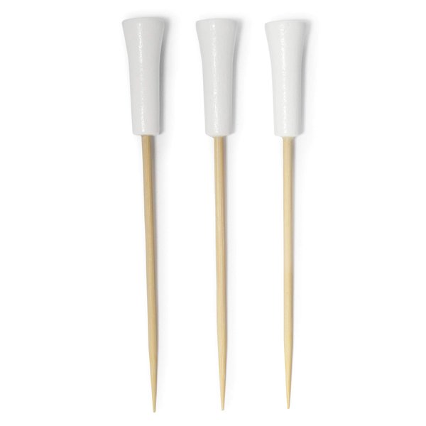 BambooMN 4.25" Decorative Golf End Sports Bamboo Cocktail Fruit Sandwich Picks Skewers for Catered Events, Holiday's, Restaurants or Buffet Party Supplies, 300 Pieces, White