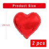 wrovitik 2 pcs Red Heart Foil Balloons,24 Inch Heart Shaped foil Balloons Love Balloons for Wedding Decoration Party Valentines'Day Birthday Balloons