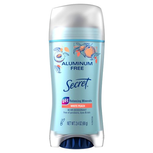 Secret Aluminum Free Deodorant for Women, White Peach, 2.4oz (Pack of 3)
