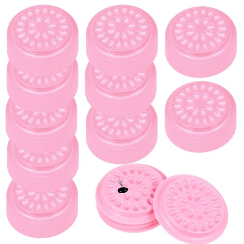 Prasacco 110 PCS False Lash Glue Holder, Eyelash Glue Holder for Eyelash Extensions Plastic Lash Trays for Lash Extensions Lash Glue Container Eyelash Extension Glue Holder Pallet Pads (Pink)