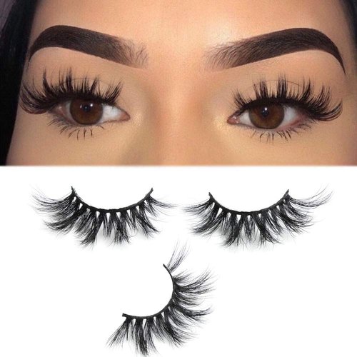 Kisslily 5 Pairs 20mm 3D Real Mink Eyelash Pack Fluffy False Eyelashes Extension Multi Pack Handmade Reusable Criss-cross Dramatic Thick Lash（188）