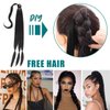 EMMOR Long Braided Ponytail Extension with Hair Straight Wrap Around Ponytail Hair Extensions with Hair Tie Soft healthy Synthetic Hair Piece for Women girls Daily(33 inch Ash Blonde）