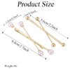 2PCS Gold Metal X Shaped Hair Pins Decorative Fancy Hair Clips Bridal Pearl Hair Barrettes Wedding Side Clips Hair Accessories for Women Lady