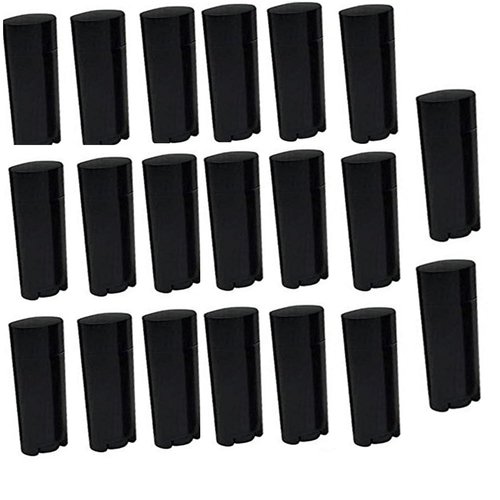erioctry 4.5g 0.15oz Empty Refillable Plastic DIY Lipstick Lip Balm Lip Gloss Tubes Holder Containers Oval Deodorant Crayon Tube Pipe Bottle Case (50pcs, Black)