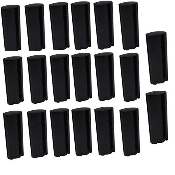erioctry 4.5g 0.15oz Empty Refillable Plastic DIY Lipstick Lip Balm Lip Gloss Tubes Holder Containers Oval Deodorant Crayon Tube Pipe Bottle Case (50pcs, Black)