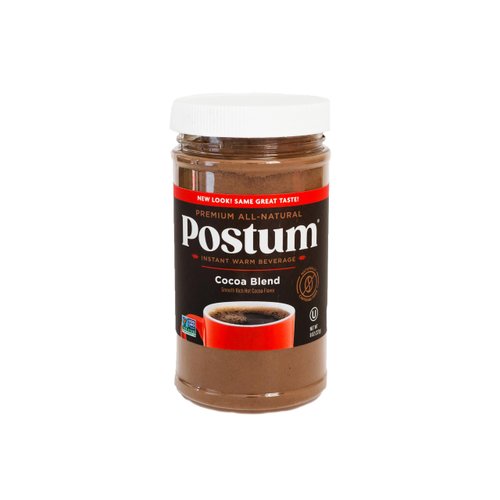 Postum Cocoa Blend Flavor Coffee Substitute Caffeine Free Delight with Roasted Wheat Bran & Molasses (8oz) | Natural, Non-GMO, Vegan & Healthy Coffee Alternative Caffeine Free Hot Chocolate