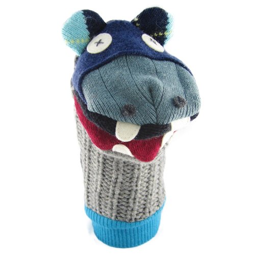 Cate & Levi - Hand Puppet - Premium Reclaimed Wool - Handmade in Canada - Machine Washable (Hippo)