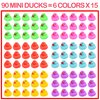 90-Pack Mini Rubber Ducks Set, Mini Colorful Rubber Duckies Bath Toy for Child,Float & Squeak Tiny Ducks Pool Toy Set for Kids Party Favors,Birthday Party Supplies,Prize Rewards