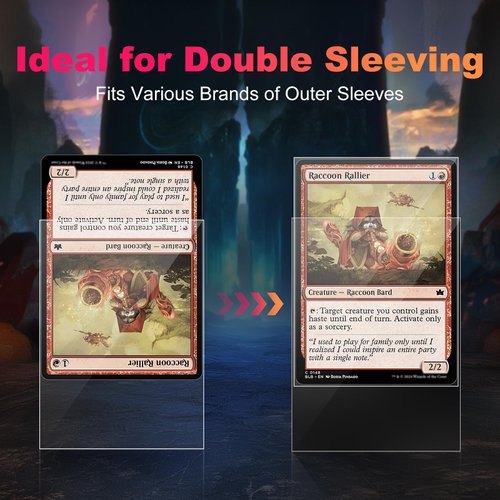 600 Pack Card Sleeves Clear, Perfect Fit Inner Sleeves Ideal for Double-sleeving, Trading Card Sleeve Compatible with MTG, PKM, TCG and Gaming Cards (60 Microns)