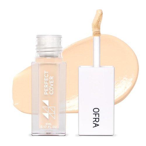 Ofra Perfect Cover Concealer - Light Warm Beige - Natural Finish Liquid Concealer - Long-Lasting Formula - Face Makeup and Under Eye Color Corrector for Dark Circles - 5 ml