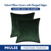 MIULEE Pack of 2 Decorative Velvet Throw Pillow Cover Soft Army Green Pillow Cover Solid Square Cushion Case for Sofa Bedroom Car 18x 18 Inch 45x 45cm