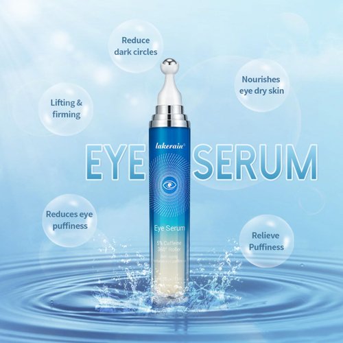 ZAMANIYA 5% Caffeine Eye Serum,Moisturizing Eye Cream with 360° Massage Roller Ball,Anti-Aging Moisturizing Eye Serum for Dark Circles,Reducing Eye Puffiness,Lightening Fine Lines,Lifting and Firming