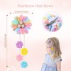 OAOLEER 6PCS Hair Bows for Girls, Flower Hair Accessories for Girls Grosgrain Ribbon Bows With Alligator Clips Girl Hair Accessories for Kids Teen Back to School (Flower Bows-A)
