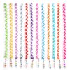 Hisight 12pcs Spiral Hair Rope Women Girl Hair Styling Twister Clip Hair Headwear with Crystal Pendant DIY Braider Tool Beaded Party Favor Hair Design Rainbow Roller Curler. (Trichromatic Mixture)